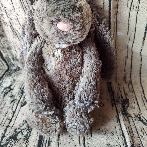 Jellycat Bunny Rabbit Plush Bashful Woodland Stuffed Animal Babe gray brown 11" - Picture 5 of 7